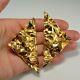 BIG Gold Plated Triangle Earrings 80s 1980s Statement Geometric Huge 925 Silver