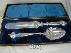 BOXED ART NOUVEAU SILVER PLATED CAKE DESERT SERVERS Rd 378292 Lee & Wigfull