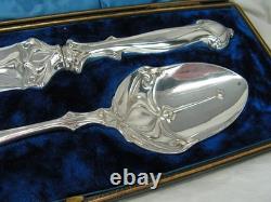 BOXED ART NOUVEAU SILVER PLATED CAKE DESERT SERVERS Rd 378292 Lee & Wigfull