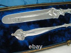 BOXED ART NOUVEAU SILVER PLATED CAKE DESERT SERVERS Rd 378292 Lee & Wigfull