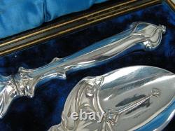 BOXED ART NOUVEAU SILVER PLATED CAKE DESERT SERVERS Rd 378292 Lee & Wigfull