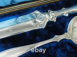 BOXED ART NOUVEAU SILVER PLATED CAKE DESERT SERVERS Rd 378292 Lee & Wigfull