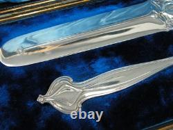BOXED ART NOUVEAU SILVER PLATED CAKE DESERT SERVERS Rd 378292 Lee & Wigfull