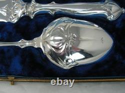 BOXED ART NOUVEAU SILVER PLATED CAKE DESERT SERVERS Rd 378292 Lee & Wigfull