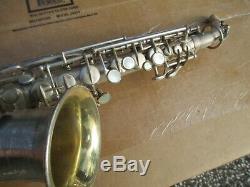 BUESCHER SILVER PLATED CURVED Bb SOPRANO SAXOPHONE LP WithORIGINAL CASE