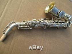 BUESCHER SILVER PLATED CURVED Bb SOPRANO SAXOPHONE LP WithORIGINAL CASE