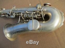 BUESCHER SILVER PLATED CURVED Bb SOPRANO SAXOPHONE LP WithORIGINAL CASE