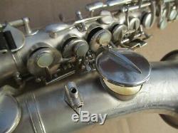 BUESCHER SILVER PLATED CURVED Bb SOPRANO SAXOPHONE LP WithORIGINAL CASE