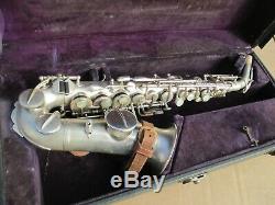 BUESCHER SILVER PLATED CURVED Bb SOPRANO SAXOPHONE LP WithORIGINAL CASE