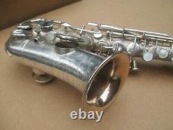 BUESCHER SILVER PLATED CURVY Bb SOPRANO SAXOPHONE EXCELLENT ORIGINAL COND