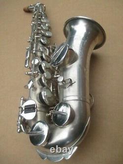 BUESCHER SILVER PLATED CURVY Bb SOPRANO SAXOPHONE EXCELLENT ORIGINAL COND