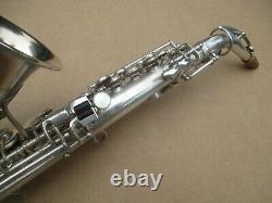 BUESCHER SILVER PLATED CURVY Bb SOPRANO SAXOPHONE EXCELLENT ORIGINAL COND