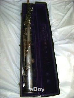 BUESCHER Silver /Gold Plated Bb SOPRANO SAXOPHONE -orig. Plating, original case