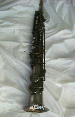 BUESCHER Silver /Gold Plated Bb SOPRANO SAXOPHONE -orig. Plating, original case