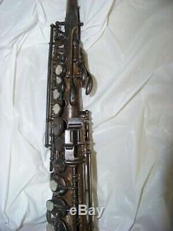 BUESCHER Silver /Gold Plated Bb SOPRANO SAXOPHONE -orig. Plating, original case