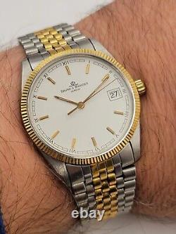 Baume & Mercier Yellow Gold Plated Stainless Steel Men Quartz Watch Original Box