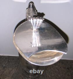 Beautiful 1L SILVER PLATE CUT GLASS CLARET DECANTER HINGED LID STOURBRIDGE BOXED
