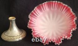 Beautiful Antique Victorian Glass Tazza Dish On Epns Silver Base