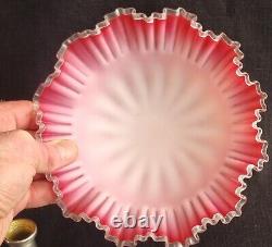 Beautiful Antique Victorian Glass Tazza Dish On Epns Silver Base