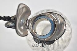 Beautiful Rare WMF Silver Plated Plated Cut Crystal Glass Small Claret Jug c1886