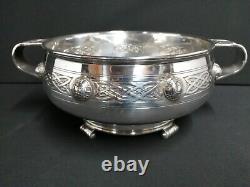 Beautiful Silver Plated Celtic Design Quaich Fruit Bowl by William R Shirtcliffe