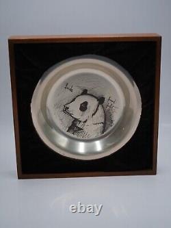 Beautiful Solid Silver Plate Panda Decor By Bernard Buffet
