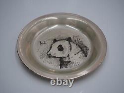 Beautiful Solid Silver Plate Panda Decor By Bernard Buffet
