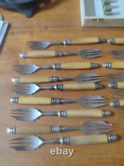 Beautiful Suite Eighteen Forks Cake Fourchon Stainless Ferrule silver plated