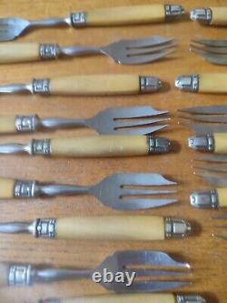 Beautiful Suite Eighteen Forks Cake Fourchon Stainless Ferrule silver plated