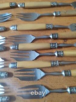 Beautiful Suite Eighteen Forks Cake Fourchon Stainless Ferrule silver plated