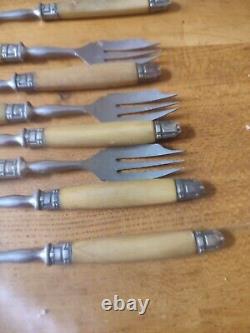 Beautiful Suite Eighteen Forks Cake Fourchon Stainless Ferrule silver plated