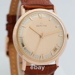 Beautiful Zenith Gold Plated Factory Original Dial Manual Wind Vintage Watch