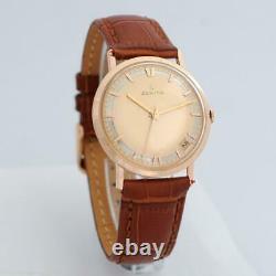 Beautiful Zenith Gold Plated Factory Original Dial Manual Wind Vintage Watch