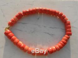 Beautiful original Salmon Antique Natural Coral Untreated Beads Necklace 273 GR