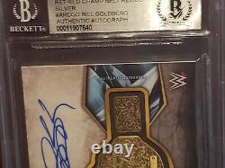 Bill Goldberg Autograph Championship Plate 2017 Topps Legends WWE /50 Silver BGS