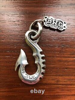 Bill Wall Leather Silver 925 XL Fish Hook 99 & Logo Plate Charm! Custom Made