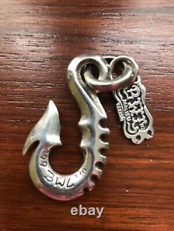 Bill Wall Leather Silver 925 XL Fish Hook 99 & Logo Plate Charm! Custom Made