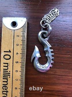 Bill Wall Leather Silver 925 XL Fish Hook 99 & Logo Plate Charm! Custom Made