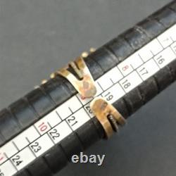 Boho Tribal Ring Yemenite Green Stone Filigree Ethnic Sterling Gold Plate VTG