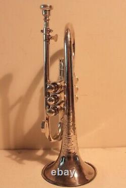 Boosey & Co London Silver Eb Solbron Soprano Cornet Original Case and Mouthpiece