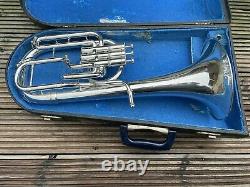 Boosey & Hawkes Sovereign Eb Tenor Horn-Silver Plated -Original Round Stamp