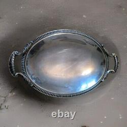 Bouillet Bourdelle silver plated flat model with fluted acanthus feet shells