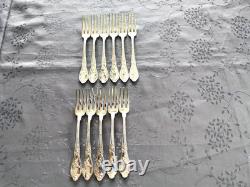 Boulenger Chardons 11 Large Table Forks In Silver Plated Art Nouveau