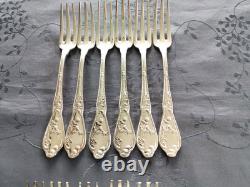 Boulenger Chardons 11 Large Table Forks In Silver Plated Art Nouveau