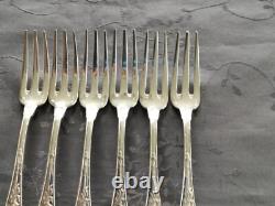 Boulenger Chardons 11 Large Table Forks In Silver Plated Art Nouveau