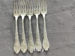 Boulenger Chardons 11 Large Table Forks In Silver Plated Art Nouveau