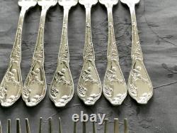 Boulenger Chardons 11 Large Table Forks In Silver Plated Art Nouveau