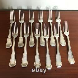 Boulenger silverware, 12 table forks, Regency style, silver-plated metal