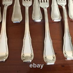 Boulenger silverware, 12 table forks, Regency style, silver-plated metal