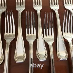Boulenger silverware, 12 table forks, Regency style, silver-plated metal